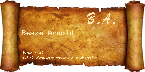 Besze Arnold névjegykártya